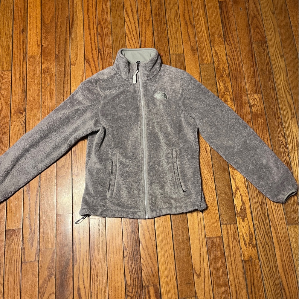 The North Face Light Gray Osito Lux Fall Fleece Zip Up Jacket Small